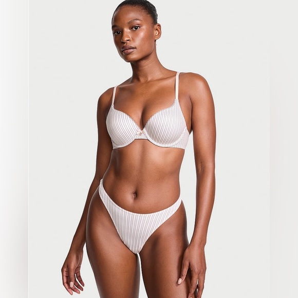 Body by Victoria- NWOT- Perfect Shape Bra- 34C- Smooth in Pink Stripes - Picture 3 of 17